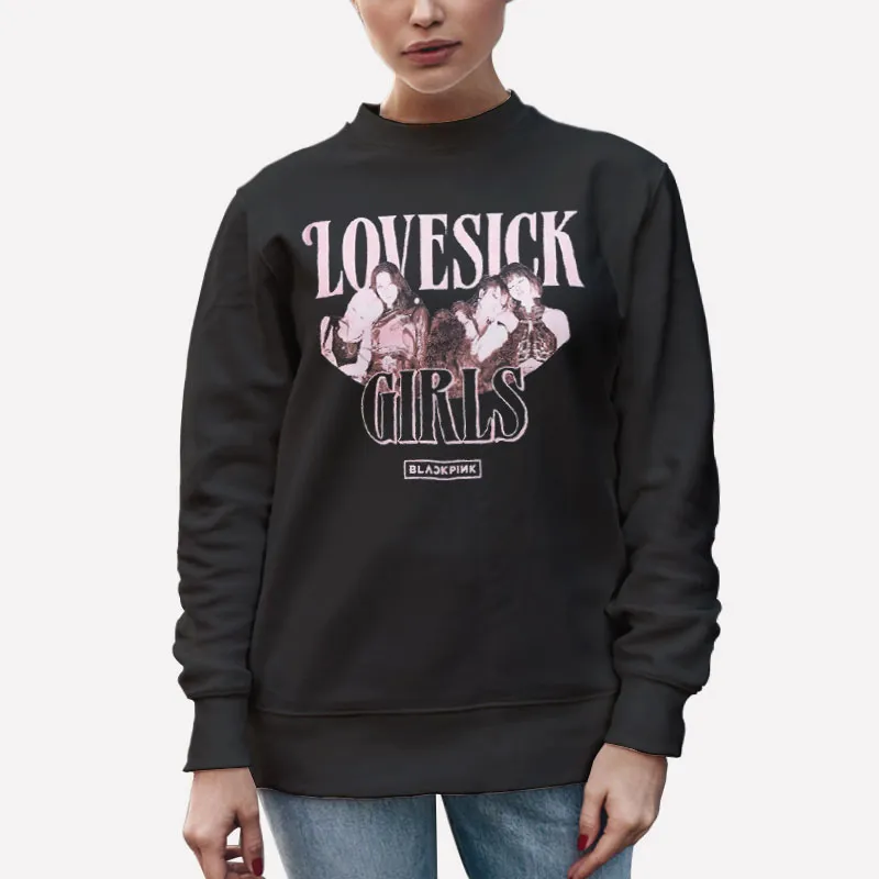 Unisex Sweatshirt Black Funny Blackpink Merch Lovesick Shirt