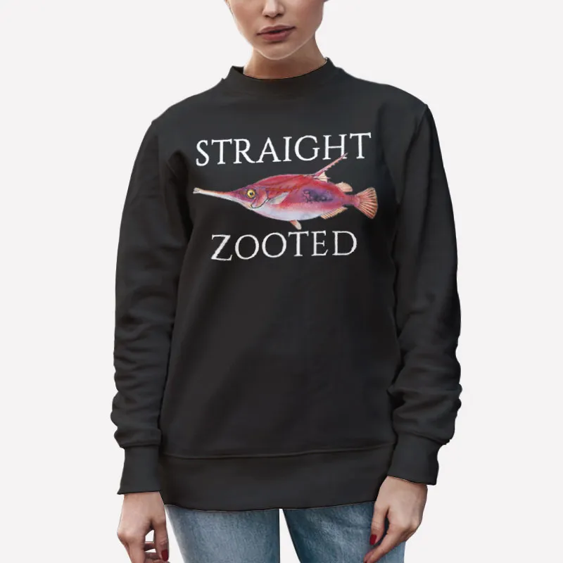 Unisex Sweatshirt Black Funny Fish Straight Zooted Shirt