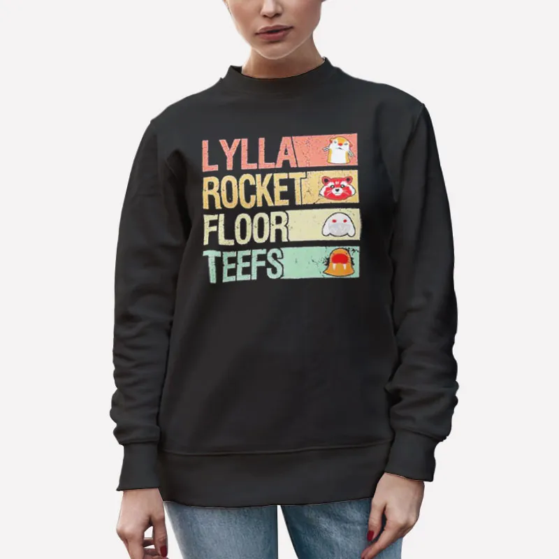 Unisex Sweatshirt Black Funny Lylla And Rocket And Floor And Teefs Shirt