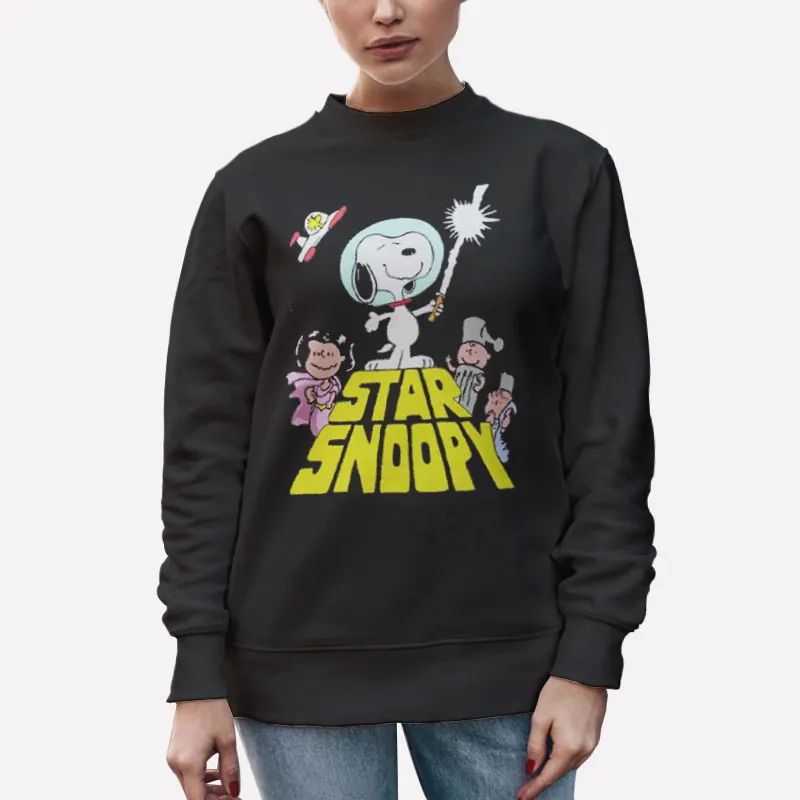 Unisex Sweatshirt Black Funny Peanuts Snoopy Star Wars Shirt