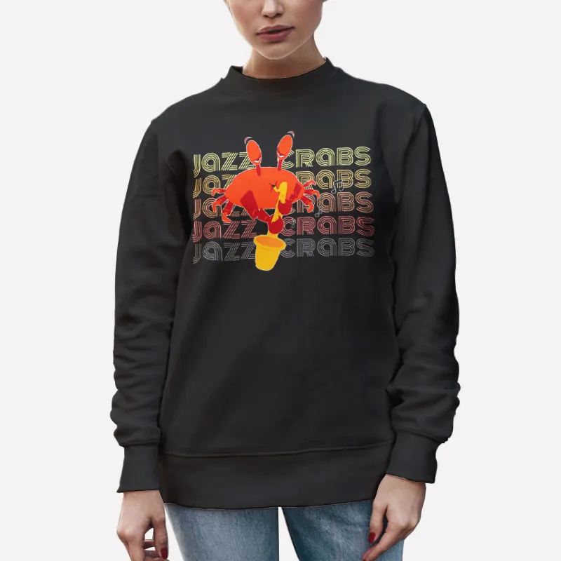 Unisex Sweatshirt Black Funny Retro Jazz Crabs Shirt