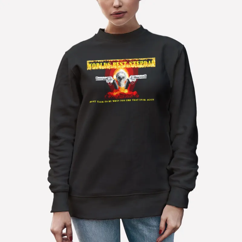 Unisex Sweatshirt Black Funny Skull World's Best Stepdad Shirts