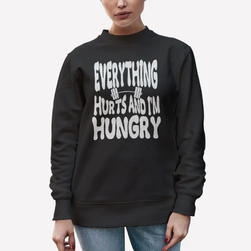 Unisex Sweatshirt Black Funny Workout Everything Hurts Hoodie Two Side Print
