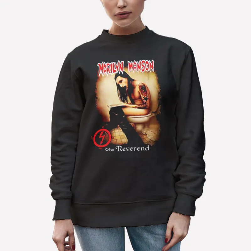 Unisex Sweatshirt Black Marilyn Manson T Shirts Vintage The Reverend