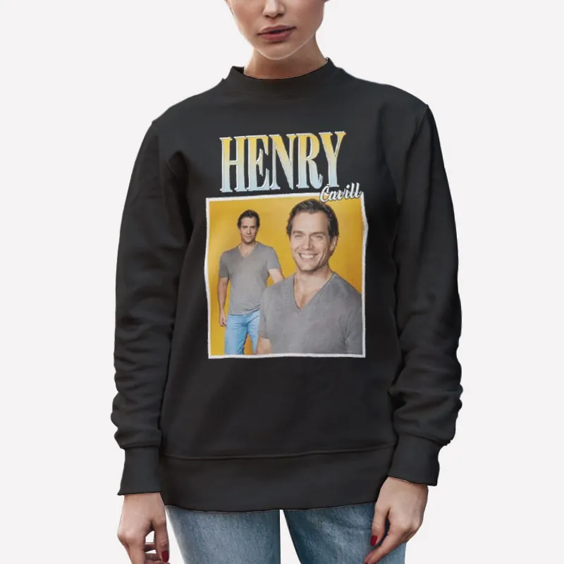 Unisex Sweatshirt Black Retro Vintage Henry Cavill Shirt