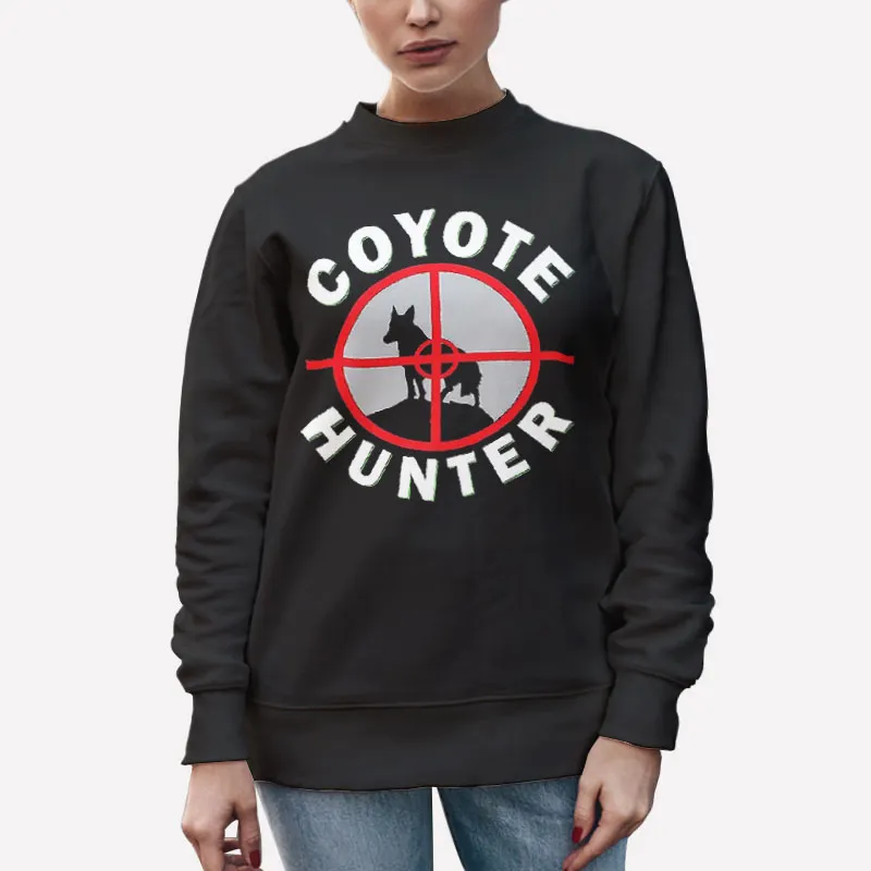 Unisex Sweatshirt Black Retro Vintage Hunter Coyote Hunting Shirts