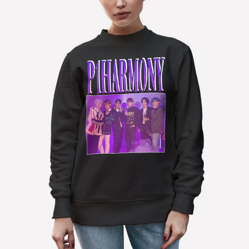 Unisex Sweatshirt Black Retro Vintage Kpop Merch P1harmony Shirt