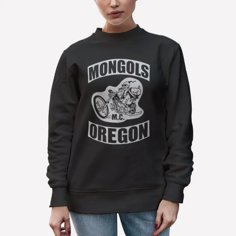 Unisex Sweatshirt Black Retro Vintage Mongols Mc Oregon Shirt