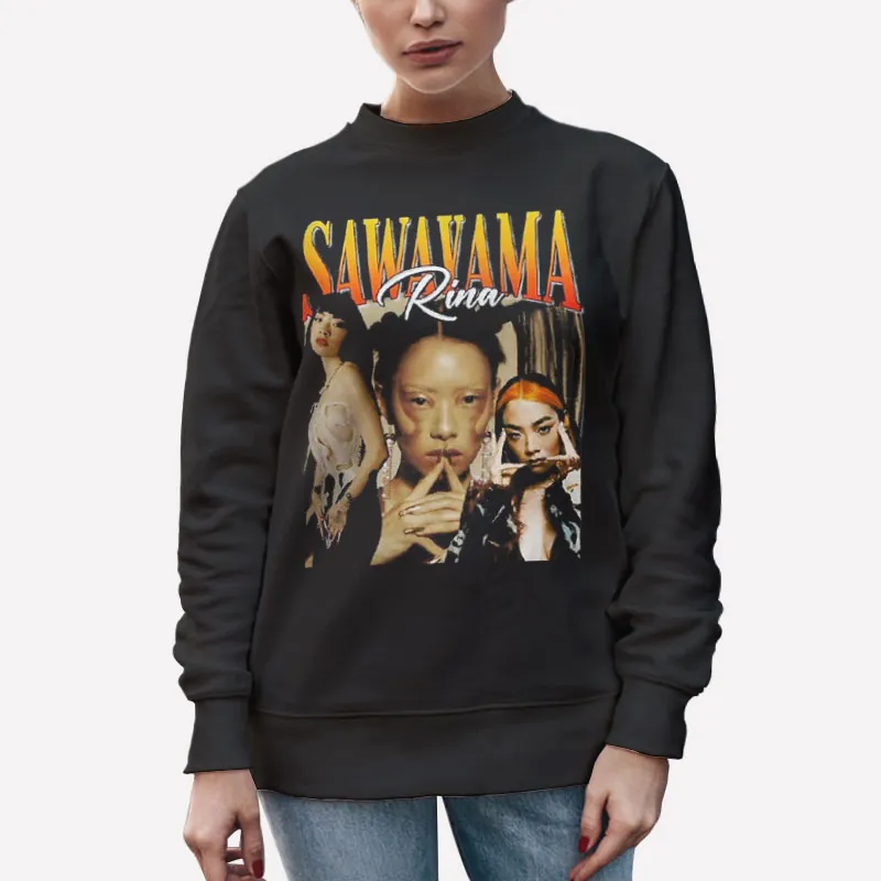 Unisex Sweatshirt Black Retro Vintage Rina Sawayama Shirt