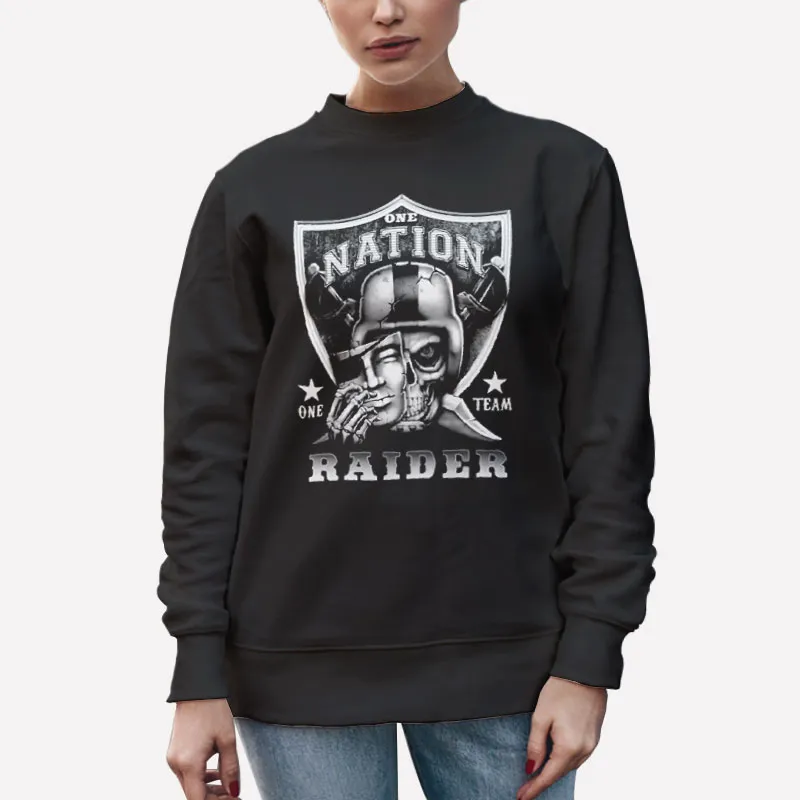 Unisex Sweatshirt Black Skull One Raider Nation Shirt