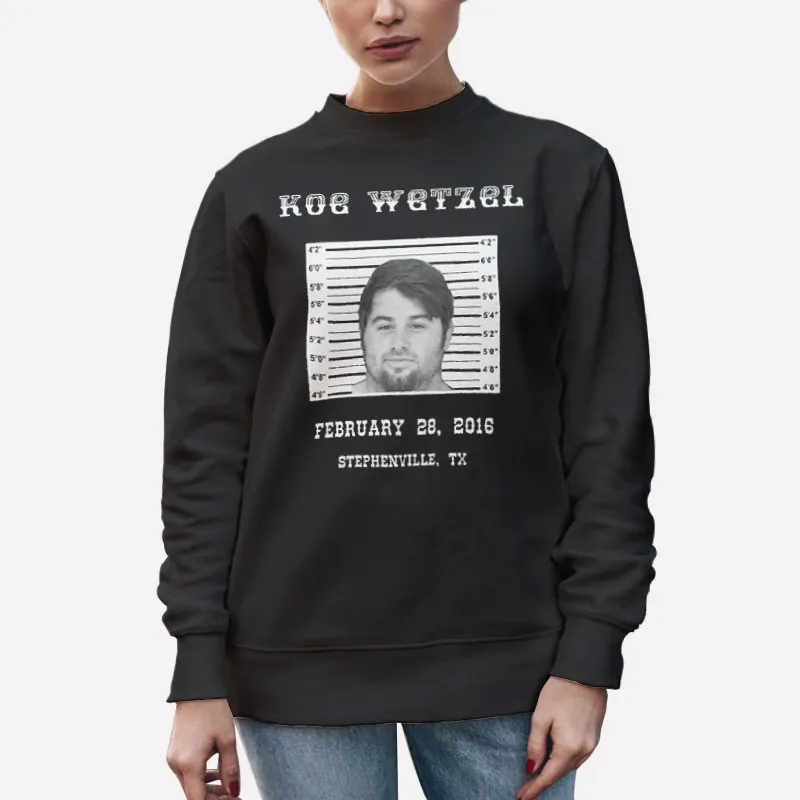 Unisex Sweatshirt Black Stephenville Koe Wetzel Mugshot Shirt