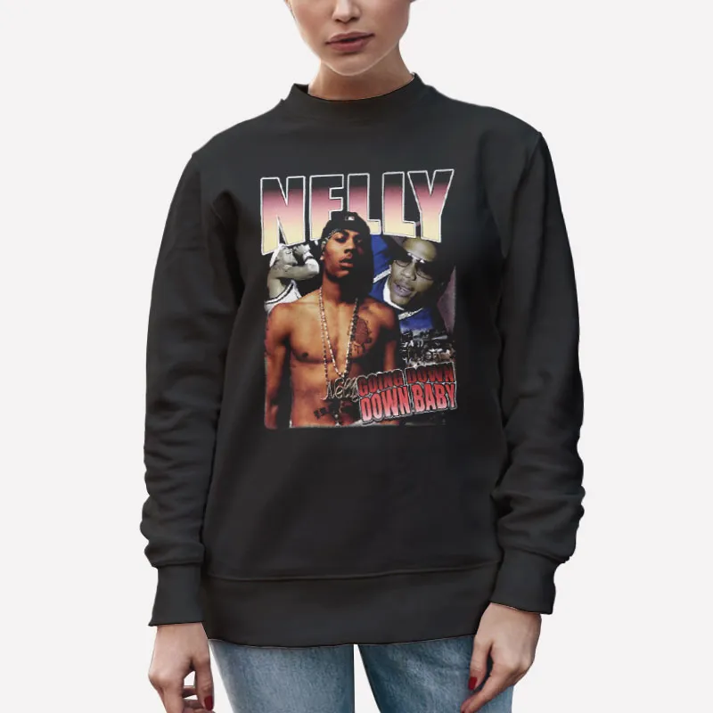 Unisex Sweatshirt Black Vintage Bootleg Nelly T Shirt