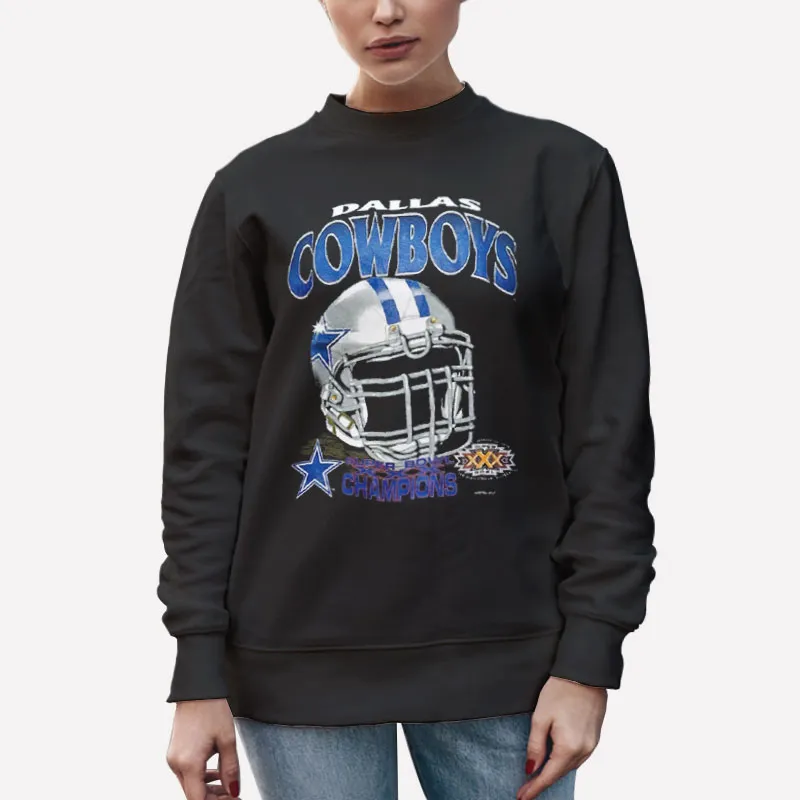 Unisex Sweatshirt Black Vintage Dallas Cowboys Super Bowl Shirt