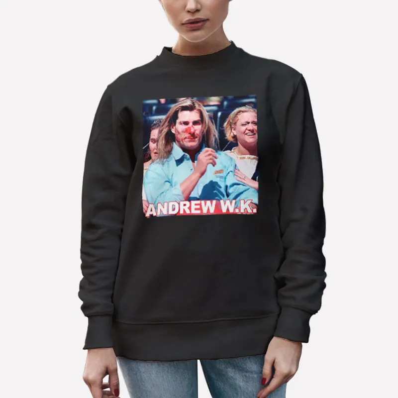 Unisex Sweatshirt Black Vintage Inspired Andrew W K Shirt