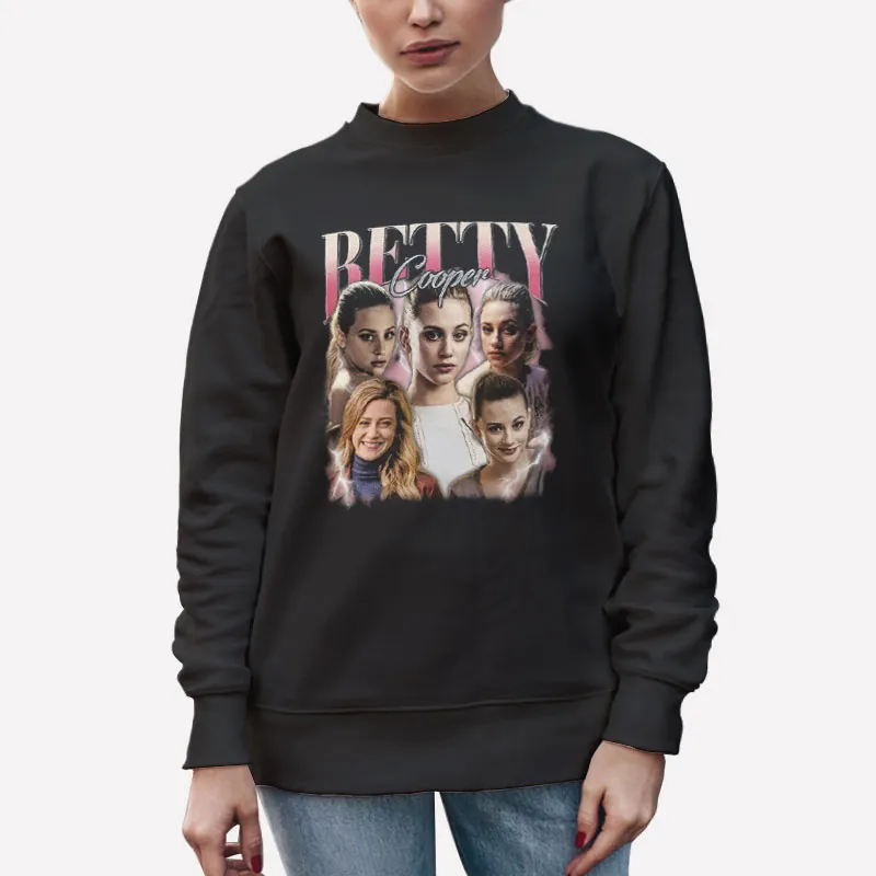 Unisex Sweatshirt Black Vintage Inspired Betty Cooper Shirt