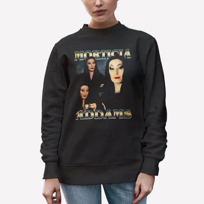 Unisex Sweatshirt Black Vintage Inspired Morticia Addams Shirt