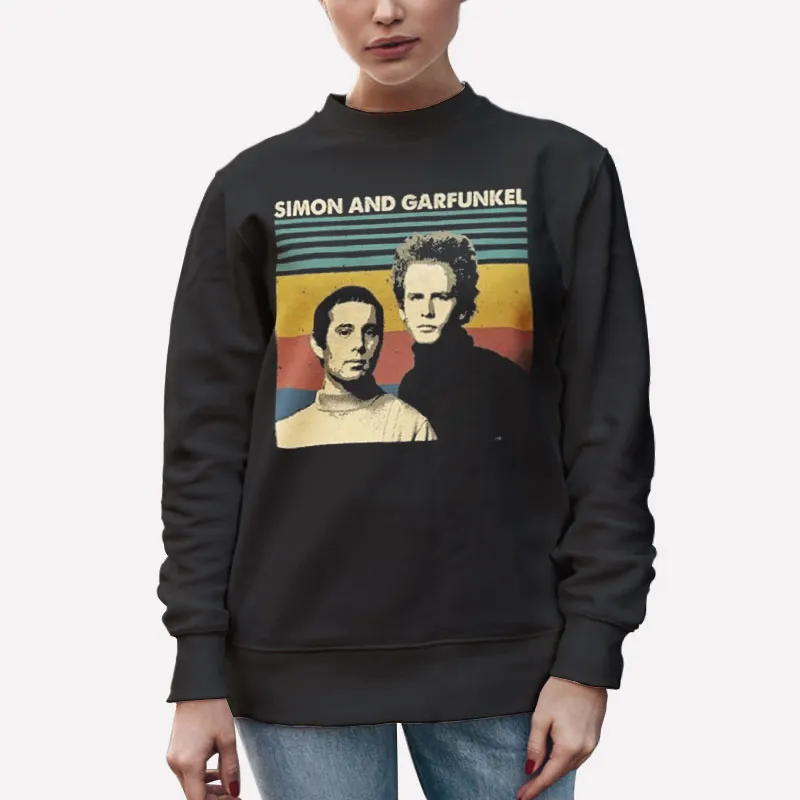 Unisex Sweatshirt Black Vintage Inspired Simon And Garfunkel Shirt