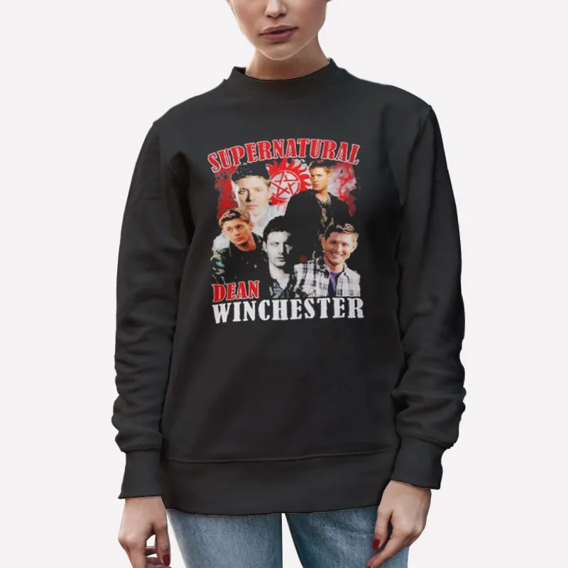 Unisex Sweatshirt Black Vintage Supernatural Dean Winchester Shirts