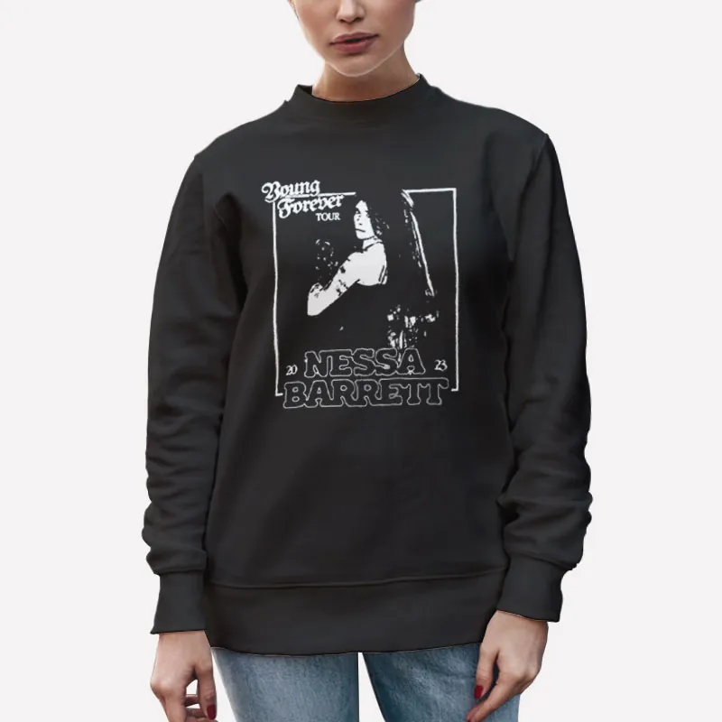Unisex Sweatshirt Black Young Forever Tour Nessa Barrett Mesh Shirt
