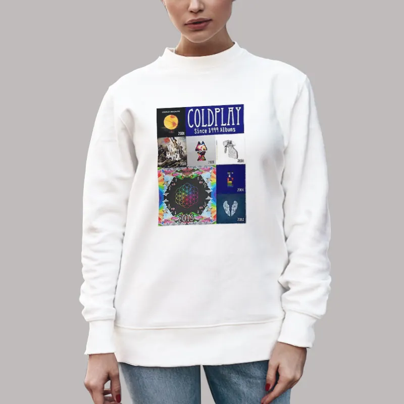 Unisex Sweatshirt White Coldplay Merchandise Albums Collection Shirt