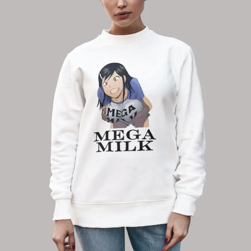Unisex Sweatshirt White Funny Girl Mega Milk Shirt