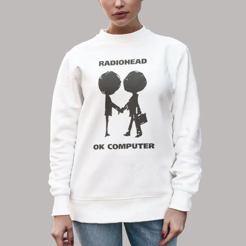 Unisex Sweatshirt White Funny Radiohead Ok Computer Shirt