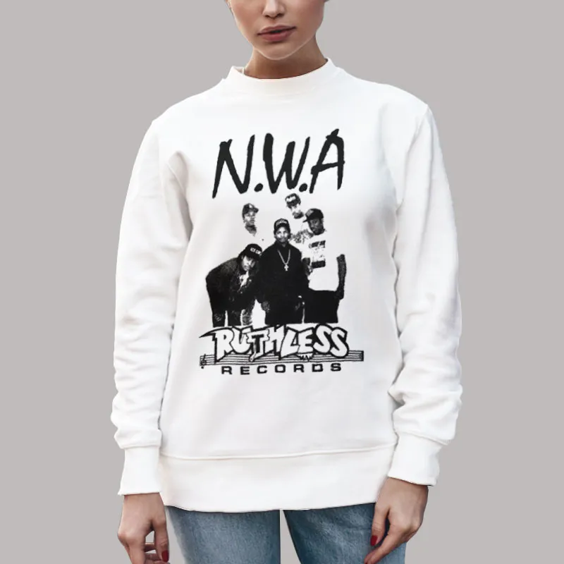 Unisex Sweatshirt White Nwa Records Hip Hop Ruthless T Shirt