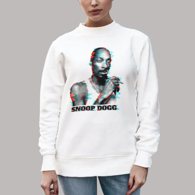 Unisex Sweatshirt White Retro Hiphop Snoop Dog Hoodie