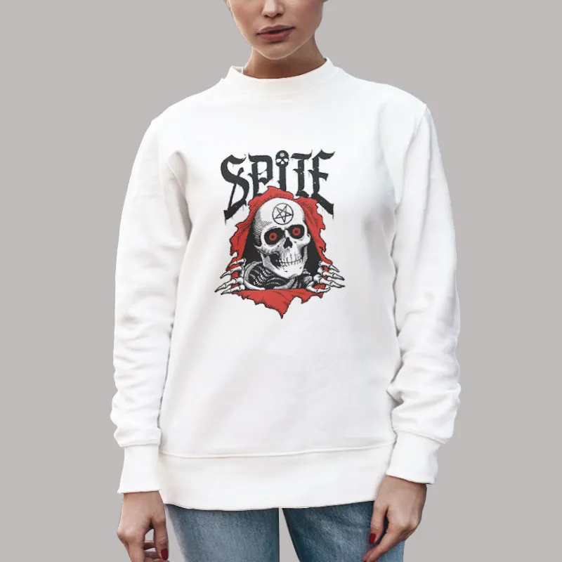 Unisex Sweatshirt White Spite Merch Skull Shirt
