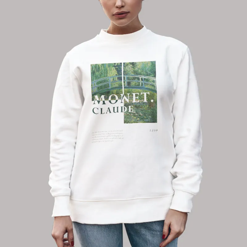 Unisex Sweatshirt White The Water Lily Pond Claude Monet T Shirt