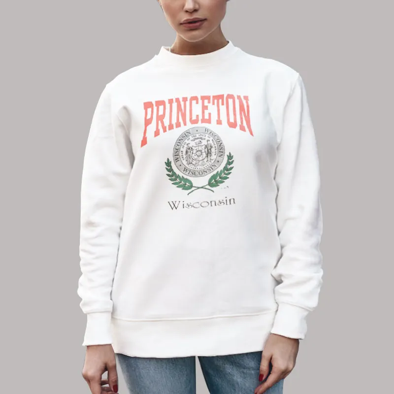 Unisex Sweatshirt White Vintage 1992 Princeton University Collegiate Hooded