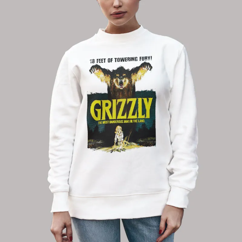 Unisex Sweatshirt White Vintage Inspired Severin Films Grizzly Shirt