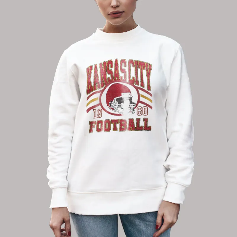 Unisex Sweatshirt White Vintage Style Kansas City Football Hoodie