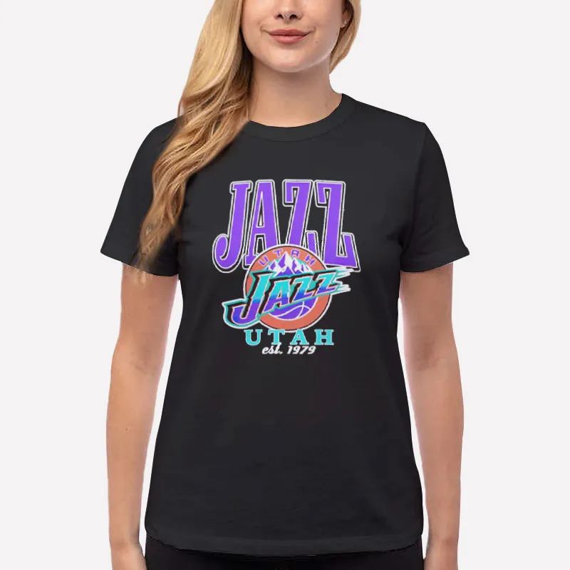 Women T Shirt Black 1979 Retro Vintage Utah Jazz Shirt