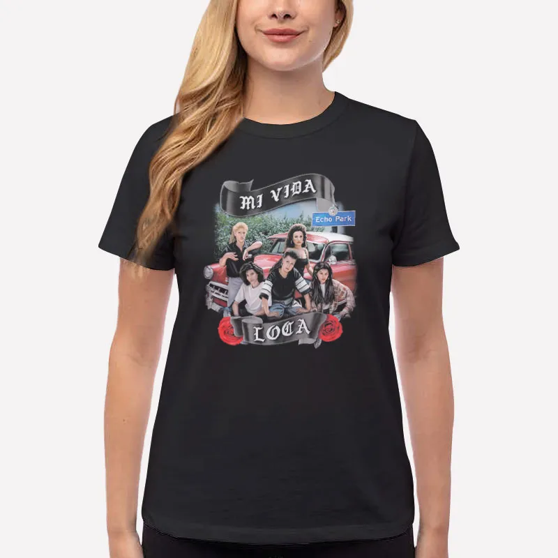 Women T Shirt Black 90s Vintage Echo Park Mi Vida Loca Shirt