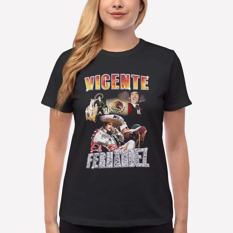 Women T Shirt Black 90s Vintage Vicente Fernandez T Shirt