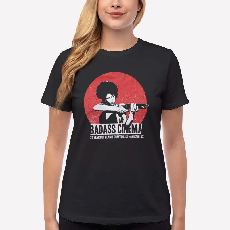 Women T Shirt Black Badass Cinema Pam Grier T Shirt