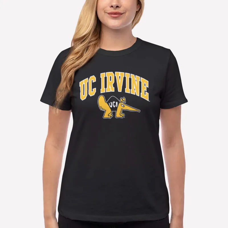 Women T Shirt Black College University Uc Urvine Sweatshirt