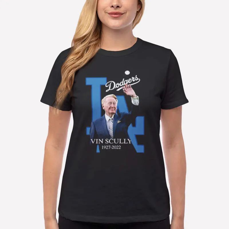 Women T Shirt Black Forever The Voice Of The Dodgers Vin Scully T Shirt
