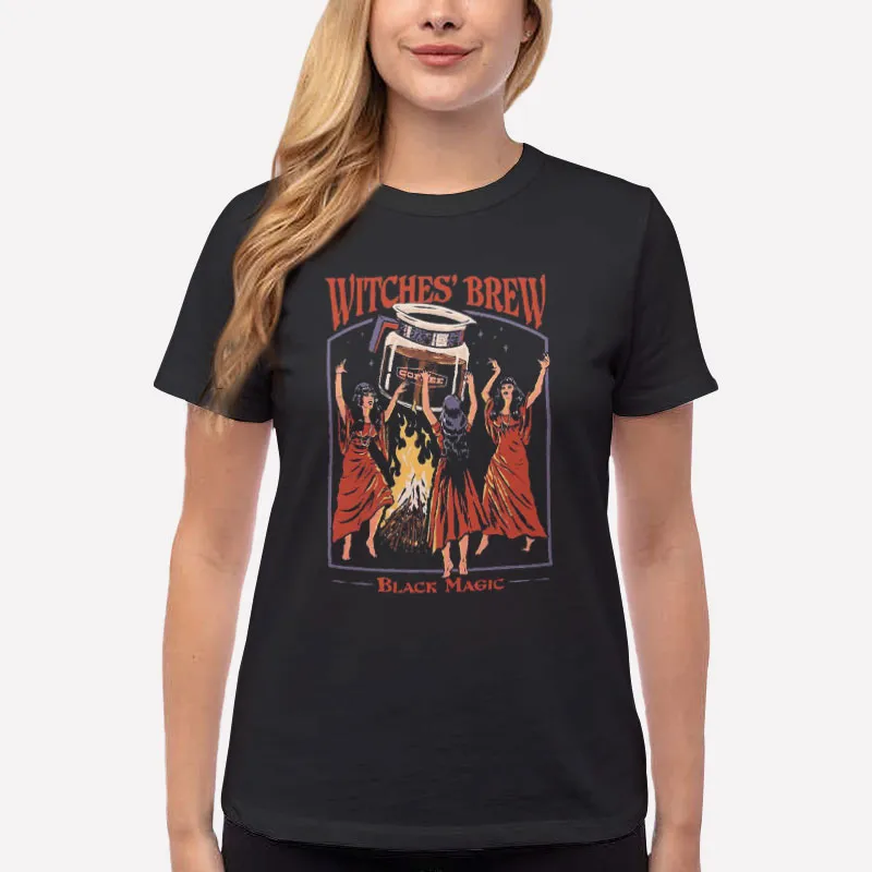 Women T Shirt Black Halloween Witches’ Brew Coffee This Is Black Magic Shirt