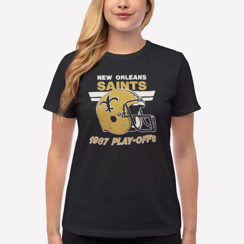 Women T Shirt Black New Orleans Playoffs Vintage Saints Shirt