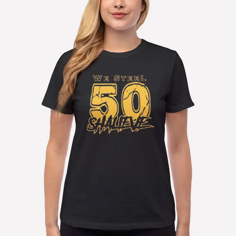 Women T Shirt Black Pittsburgh Footballer Shalieve 50 Shazier T Shirt Two Side Print