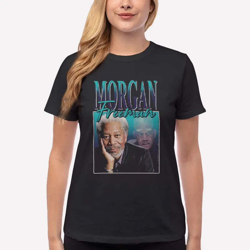 Women T Shirt Black Retro Invictus Morgan Freeman Shirt