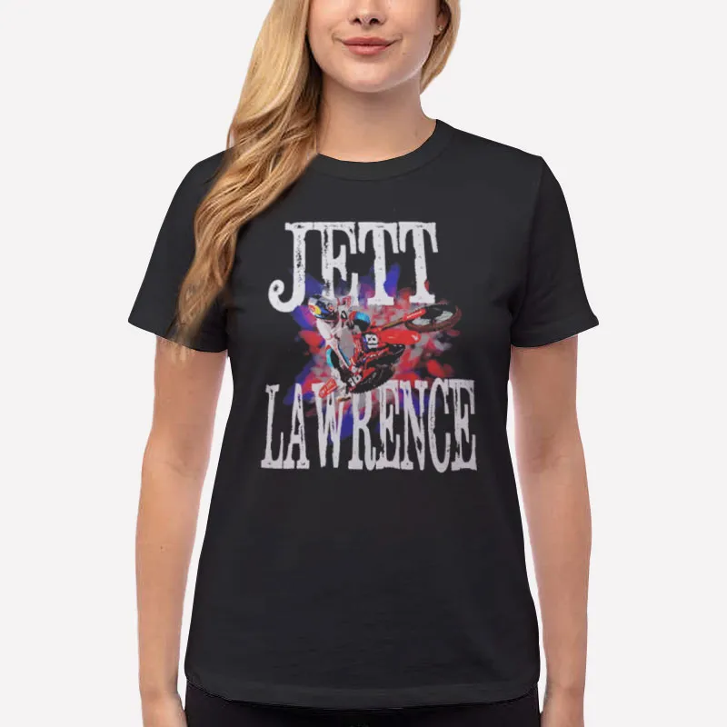 Women T Shirt Black Retro Motocross Jett Lawrence Shirt