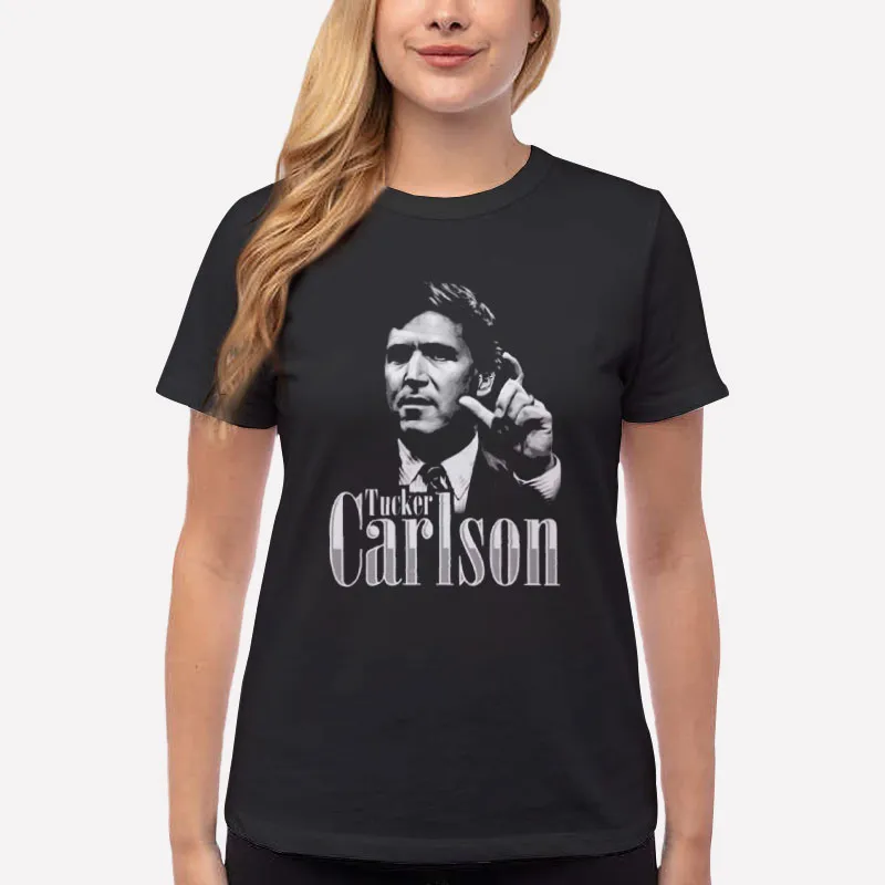 Women T Shirt Black Retro This Is Tucker Carlson Shirt
