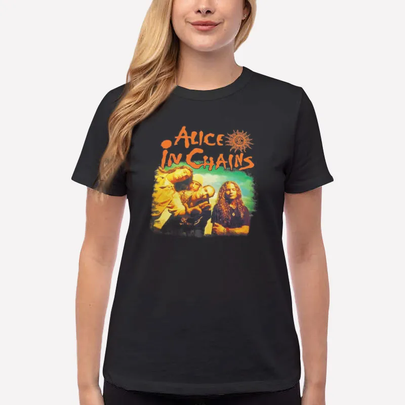 Women T Shirt Black Retro Vintage Alice In Chains Shirt
