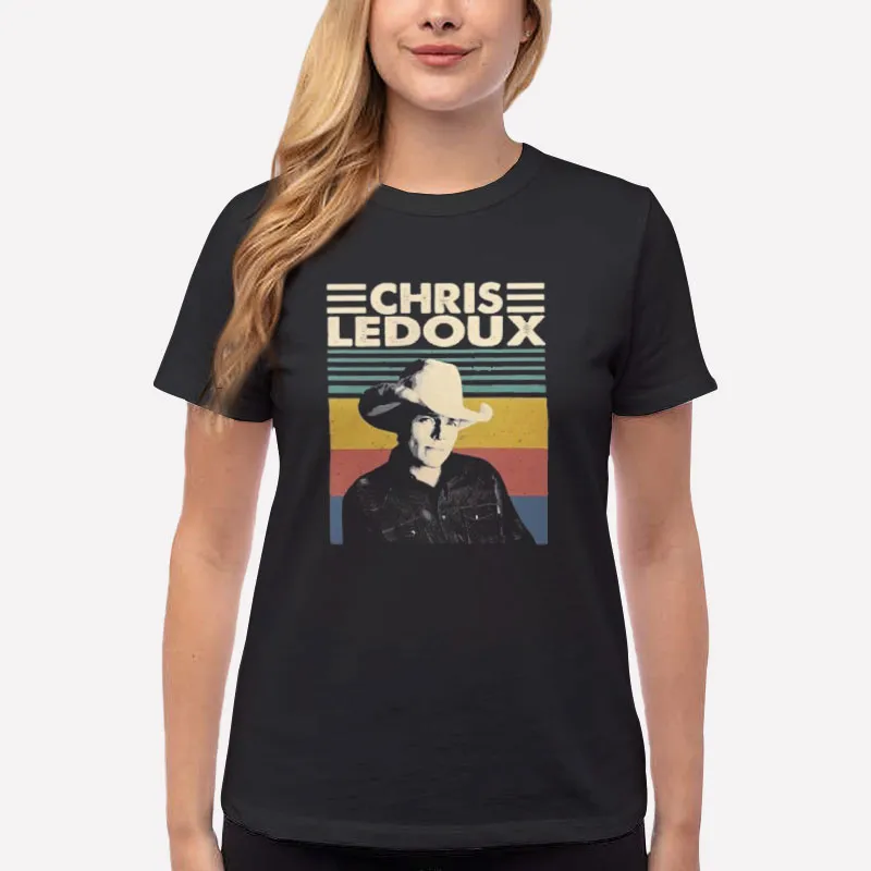 Women T Shirt Black Retro Vintage American Singer Chris Ledoux Shirt