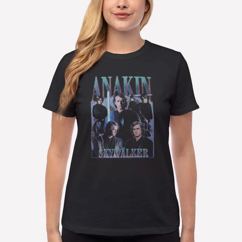Women T Shirt Black Retro Vintage Anakin Skywalker Shirt