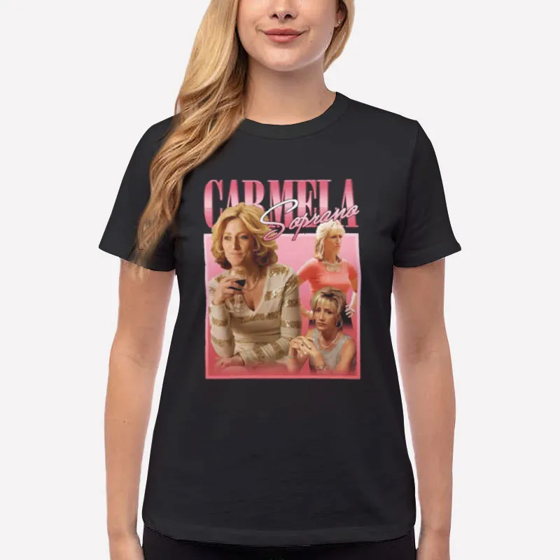 Women T Shirt Black Retro Vintage Carmela Soprano Shirt