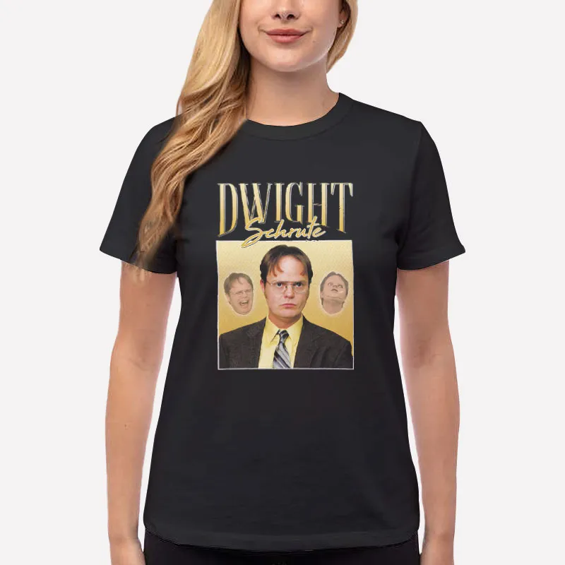 Women T Shirt Black Retro Vintage Dwight Schrute Shirt